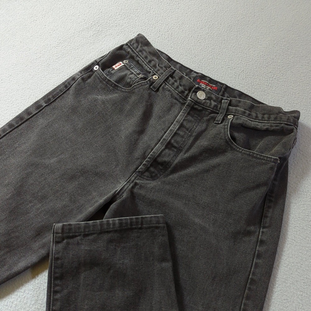 Vintage Guess Jeans Womens 31 Black High Rise Straight Leg Button Fly USA